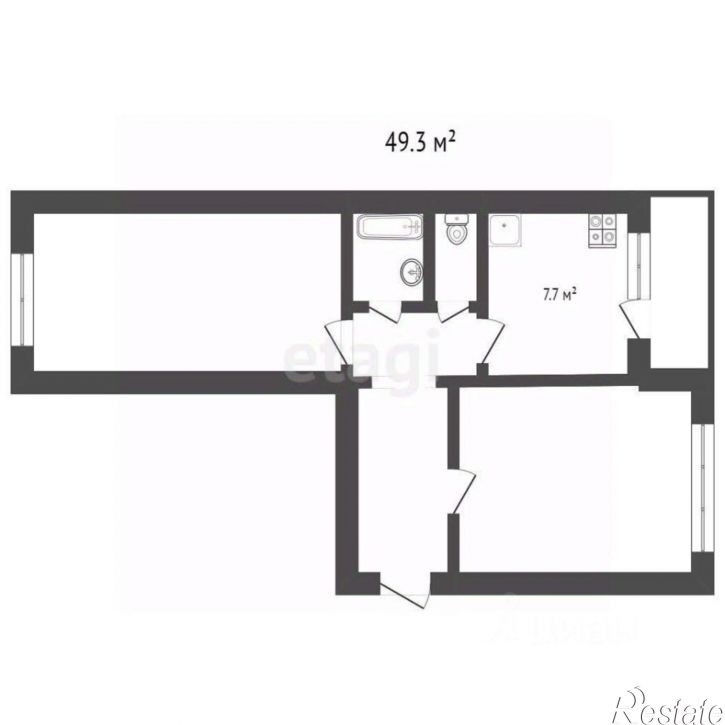 2-комн квартира проспект Калинина, 108,  д. 108