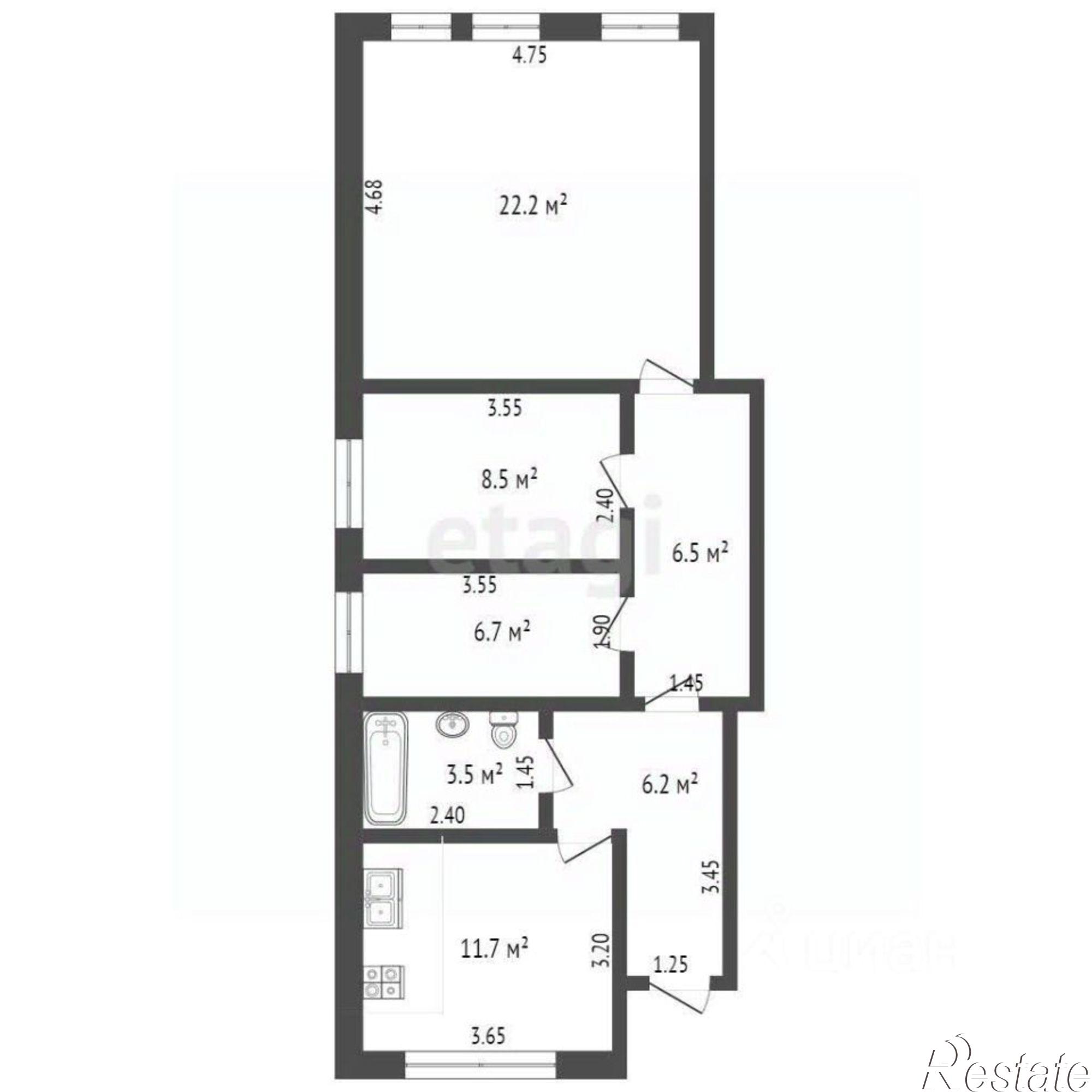 Купить квартиру за 6 500 000 рублей на улица Мира, 81