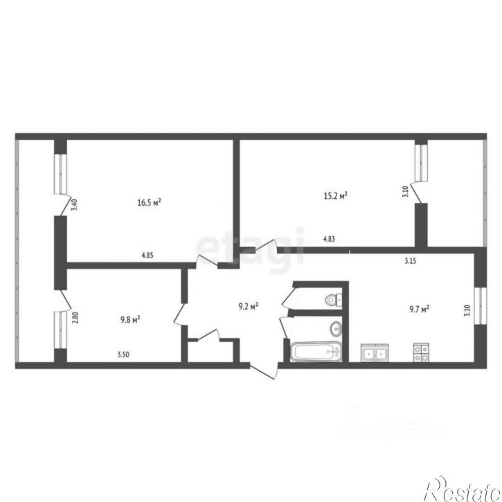 3-комн квартира ул Транзитная, 3,  д. 3