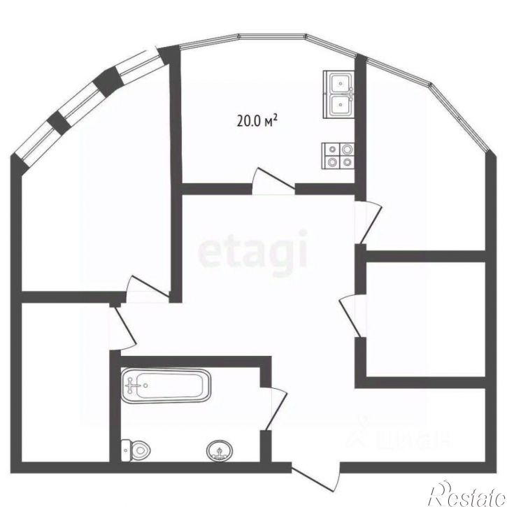 3-комн квартира улица Бунимовича, 13,  д. 13