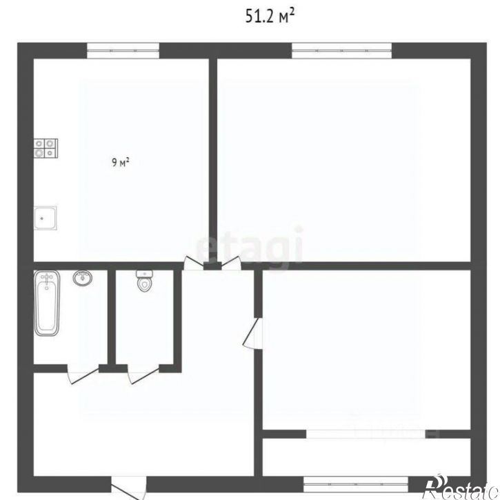 2-комн квартира ул Бутырина, 3а,  д. 3а