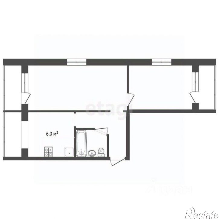 2-комн квартира улица Козлова, 35,  д. 35