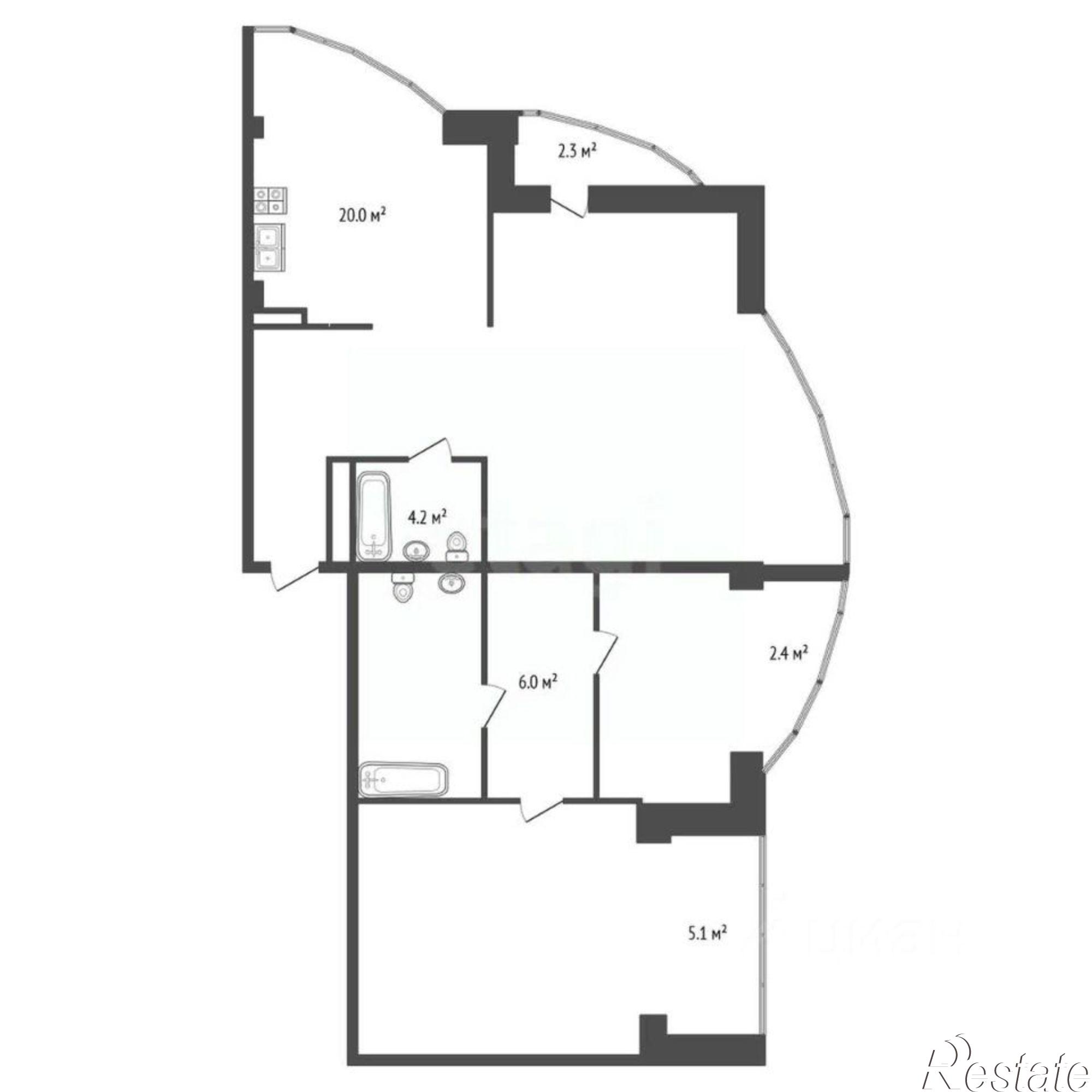 Сдать квартиру за 65 000 рублей на Оранжерейная улица, 22 к2
