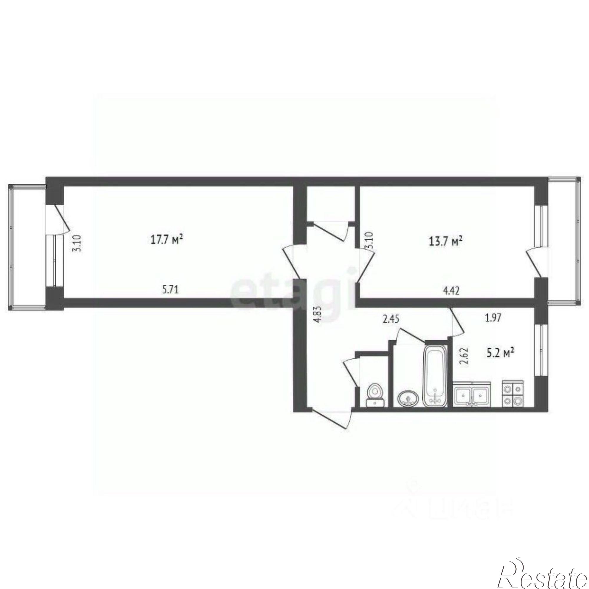 Купить квартиру за 5 700 000 рублей на улица Аллея Строителей, 3