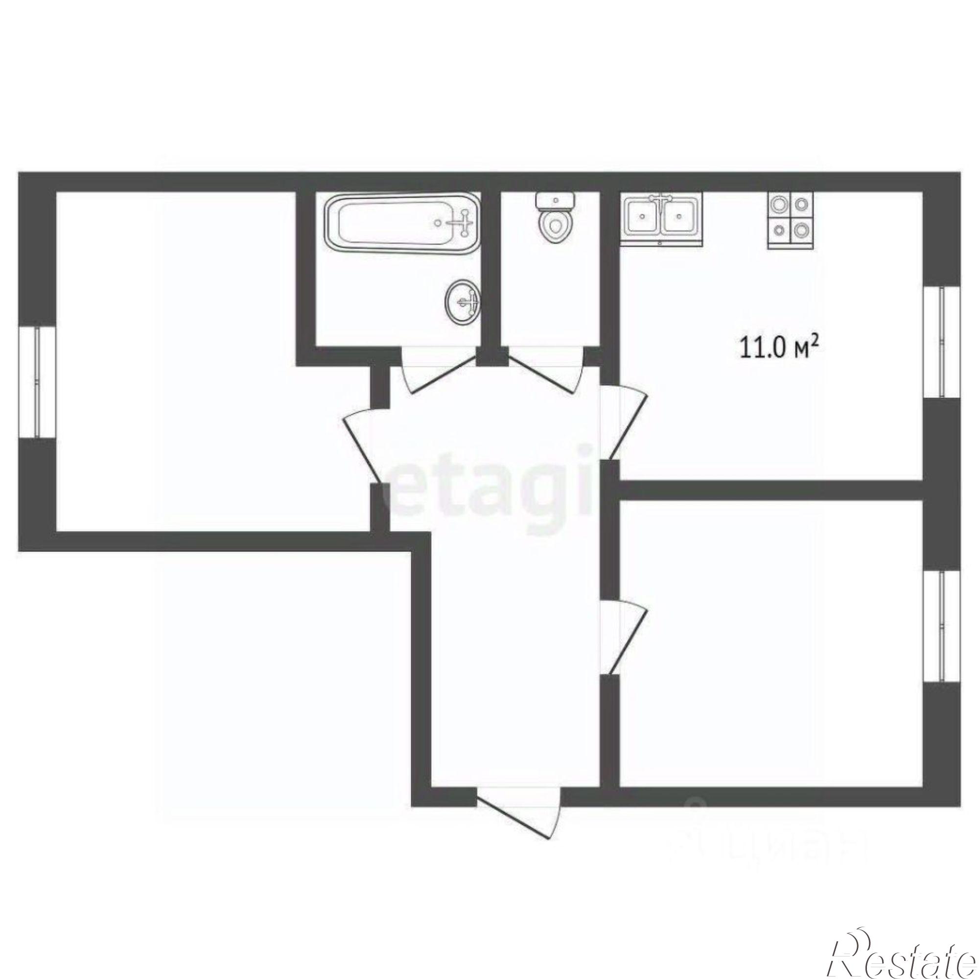 Купить квартиру за 9 500 000 рублей на Краснознамённая улица, 24