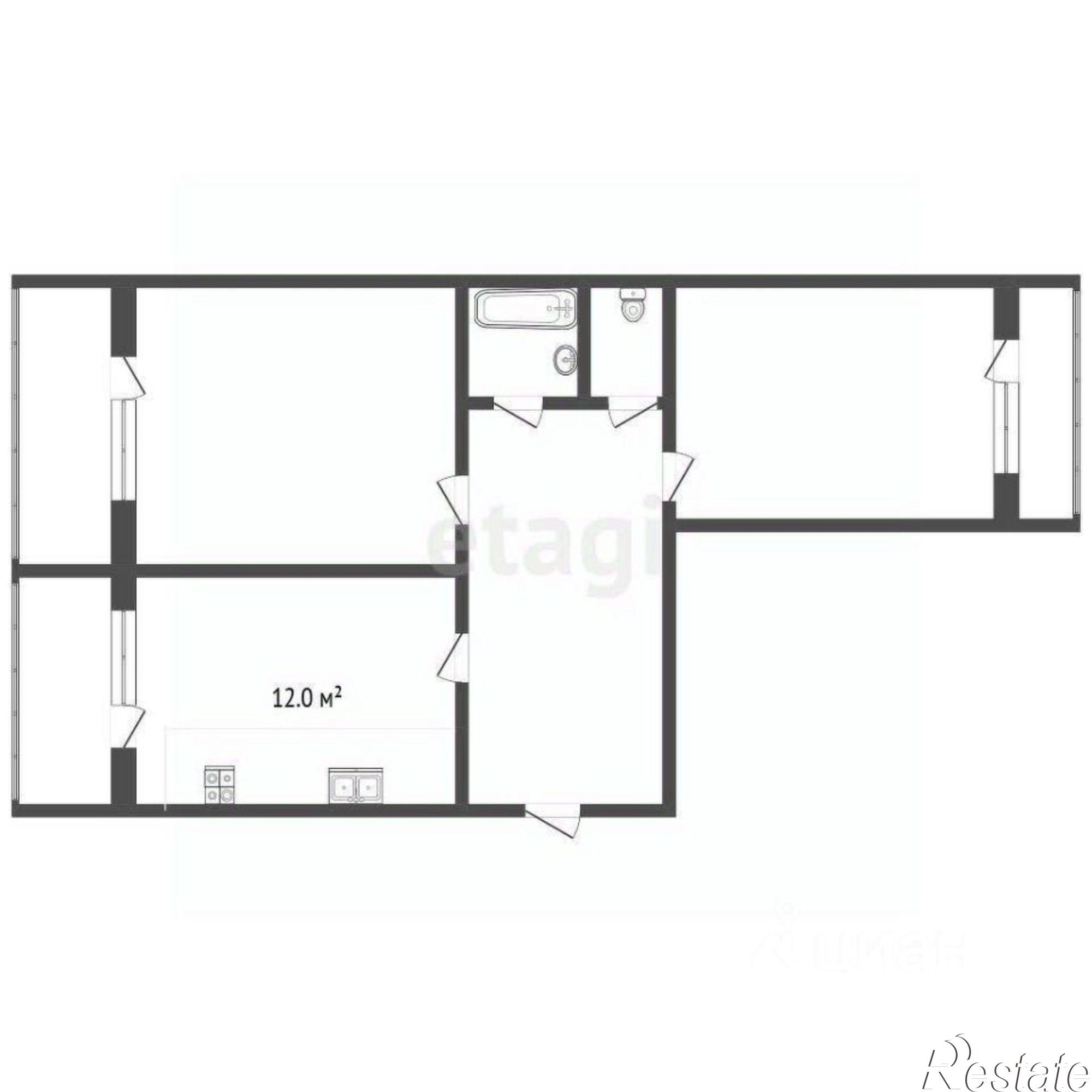 Купить квартиру за 6 200 000 рублей на Коллективная улица, 70