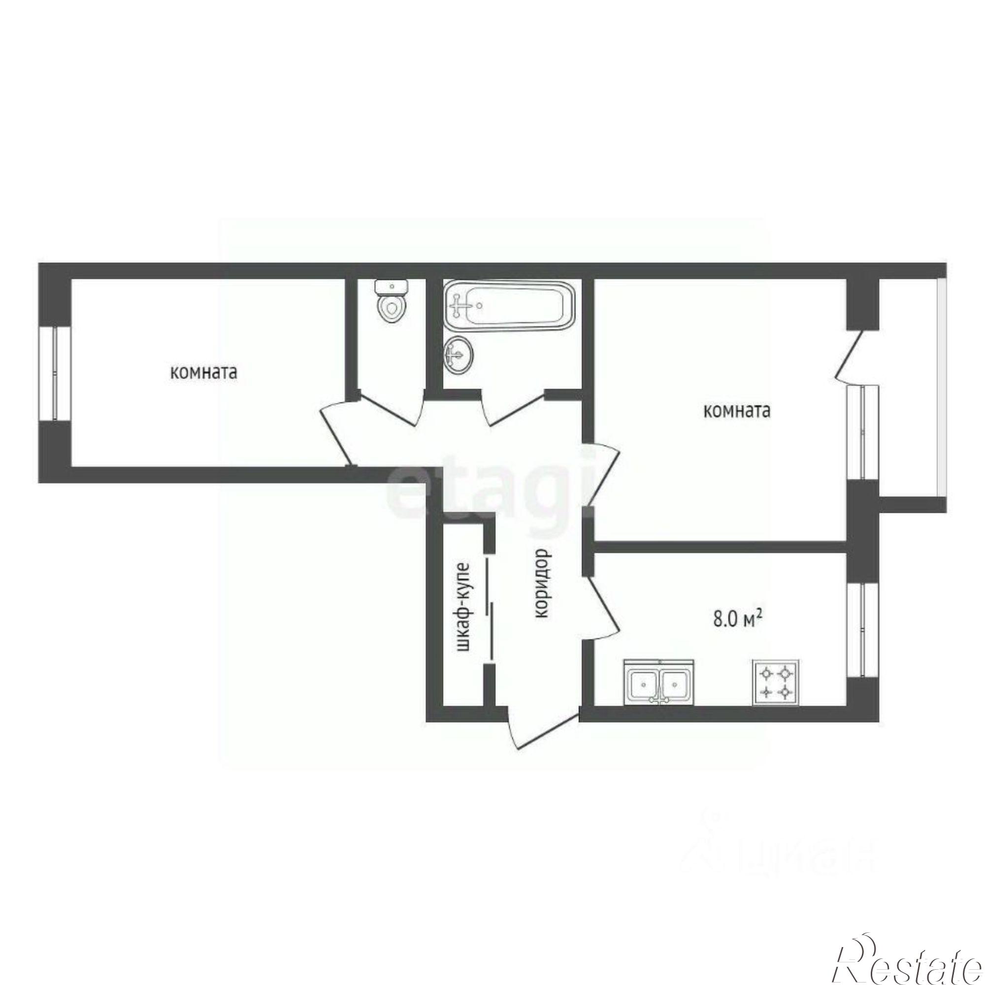 Купить квартиру за 6 900 000 рублей на Теплосерная улица, 103