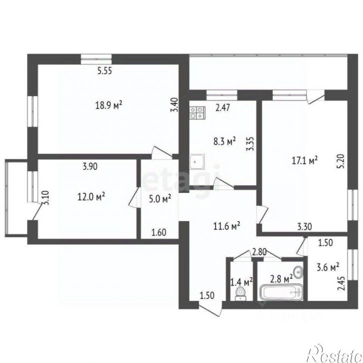 3-комн квартира улица Шатило, 15,  д. 15