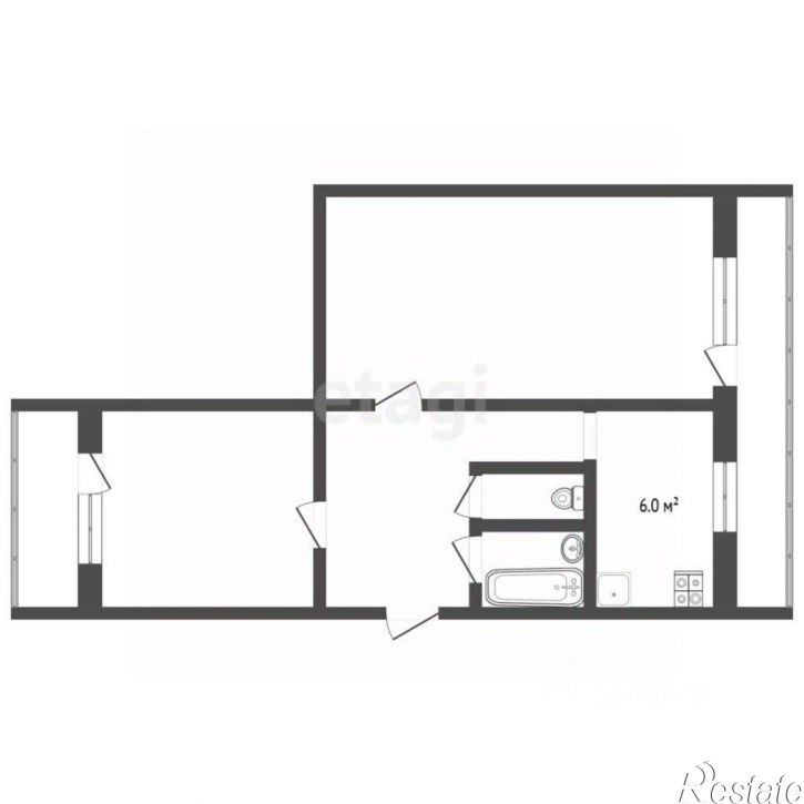 2-комн квартира улица Адмиральского, 2,  д. 2