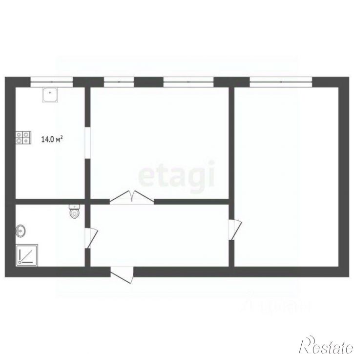 2-комн квартира улица Адмиральского, 2,  д. 2