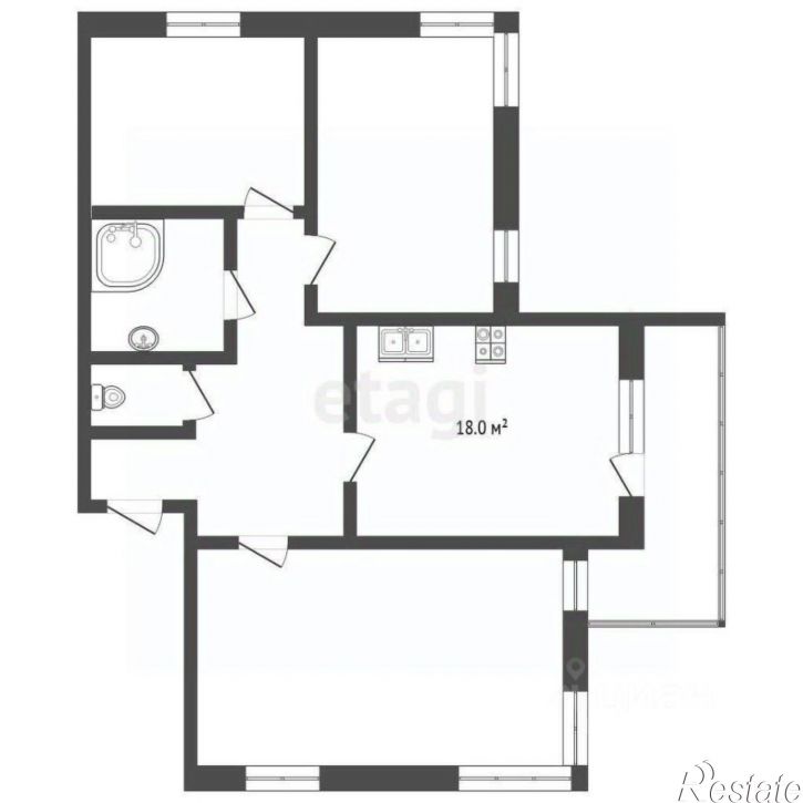 3-комн квартира улица Пестова, 22 к1,  д. 22 к1