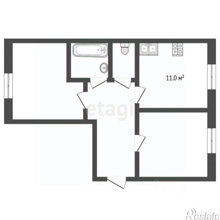 3-комн квартира Краснознамённая улица, 24,  д. 24