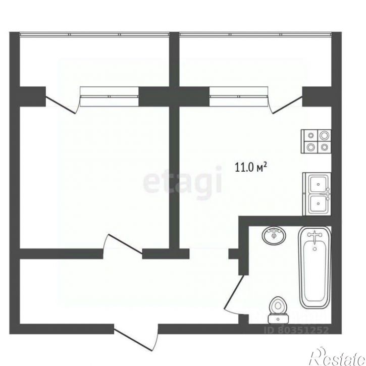 1-комн квартира Огородная улица, 46,  д. 46