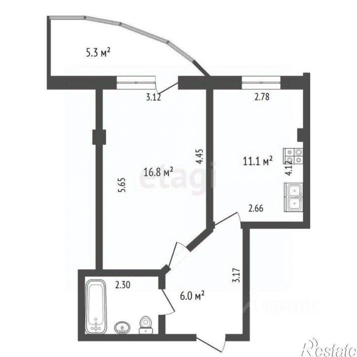 1-комн квартира Огородная улица, 46,  д. 46