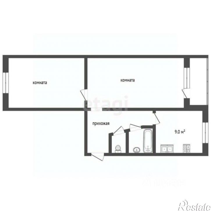 2-комн квартира