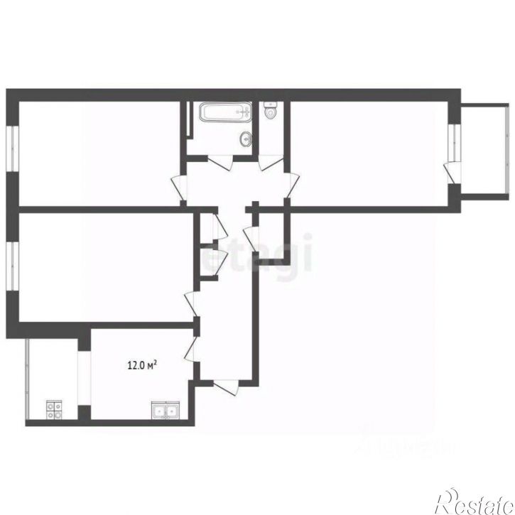 3-комн квартира улица Розы Люксембург, 54,  д. 54