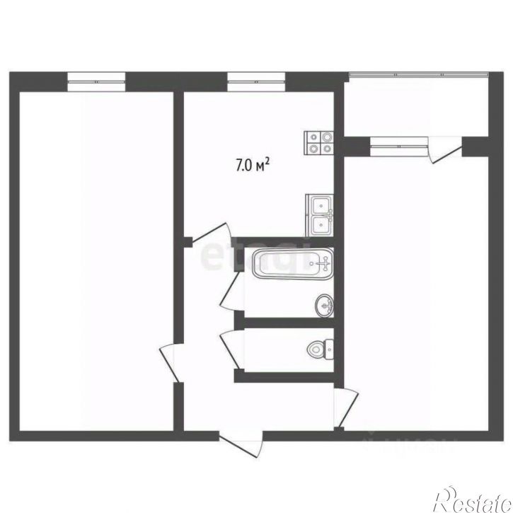 2-комн квартира Украинская улица, 38А,  д. 38А