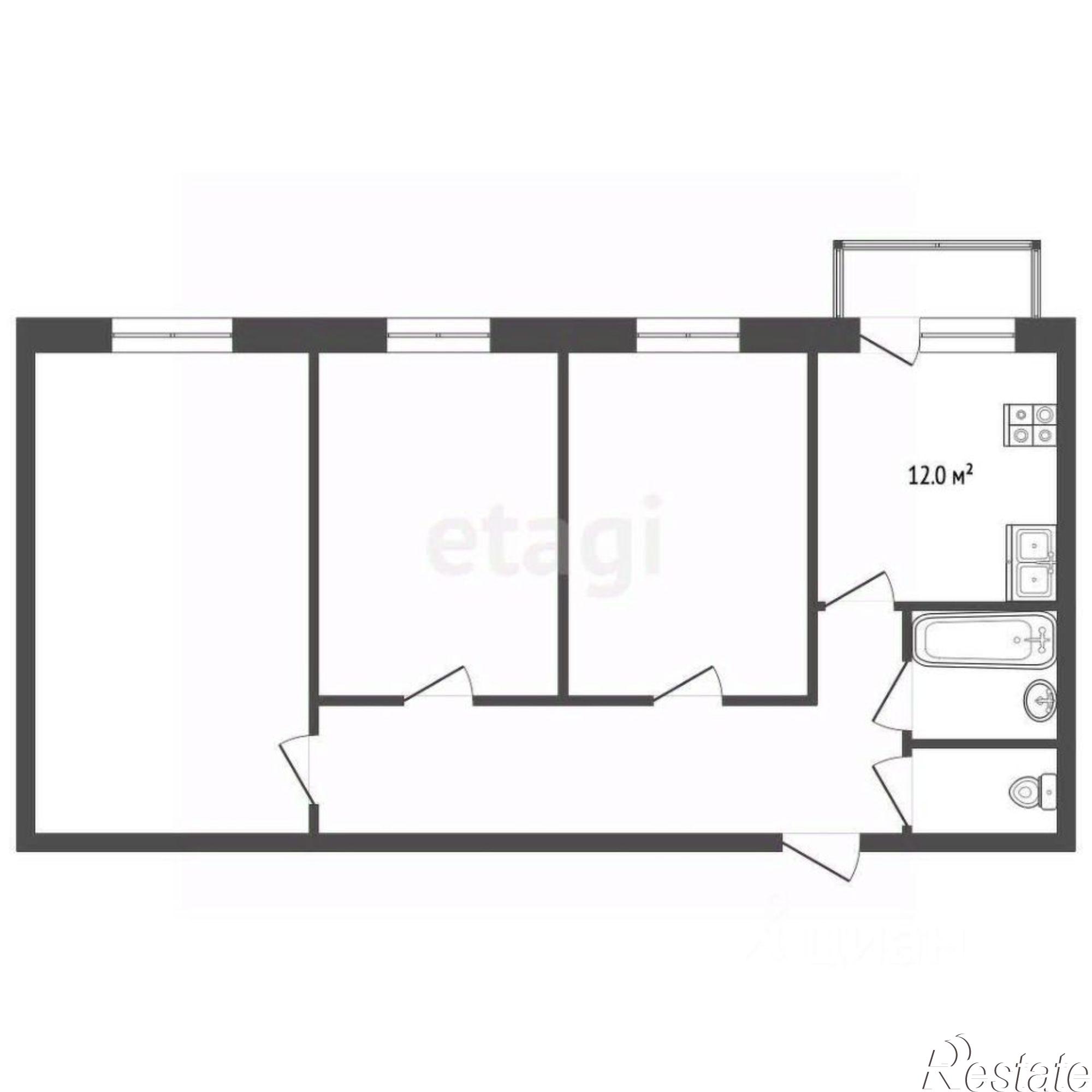 Купить квартиру за 14 100 000 рублей на улица Булгакова, 7