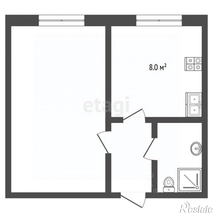 1-комн квартира улица Булгакова, 7,  д. 7