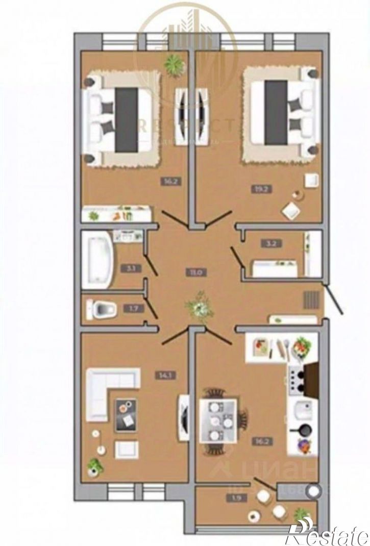 3-комн квартира улица Нежнова, 24,  д. 24
