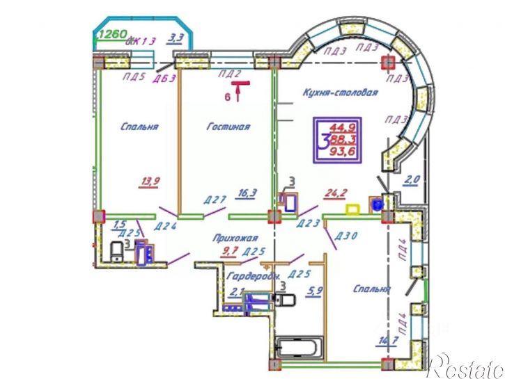 3-комн квартира Ипподромная улица, 1,  д. 1