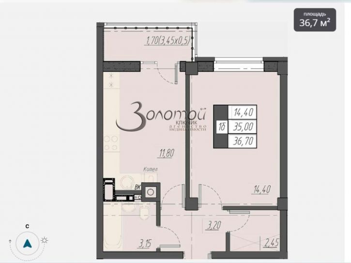 1-комн квартира Егоршина ул, 6