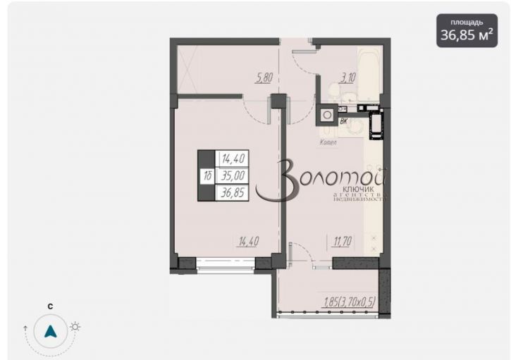 1-комн квартира Егоршина ул, 6