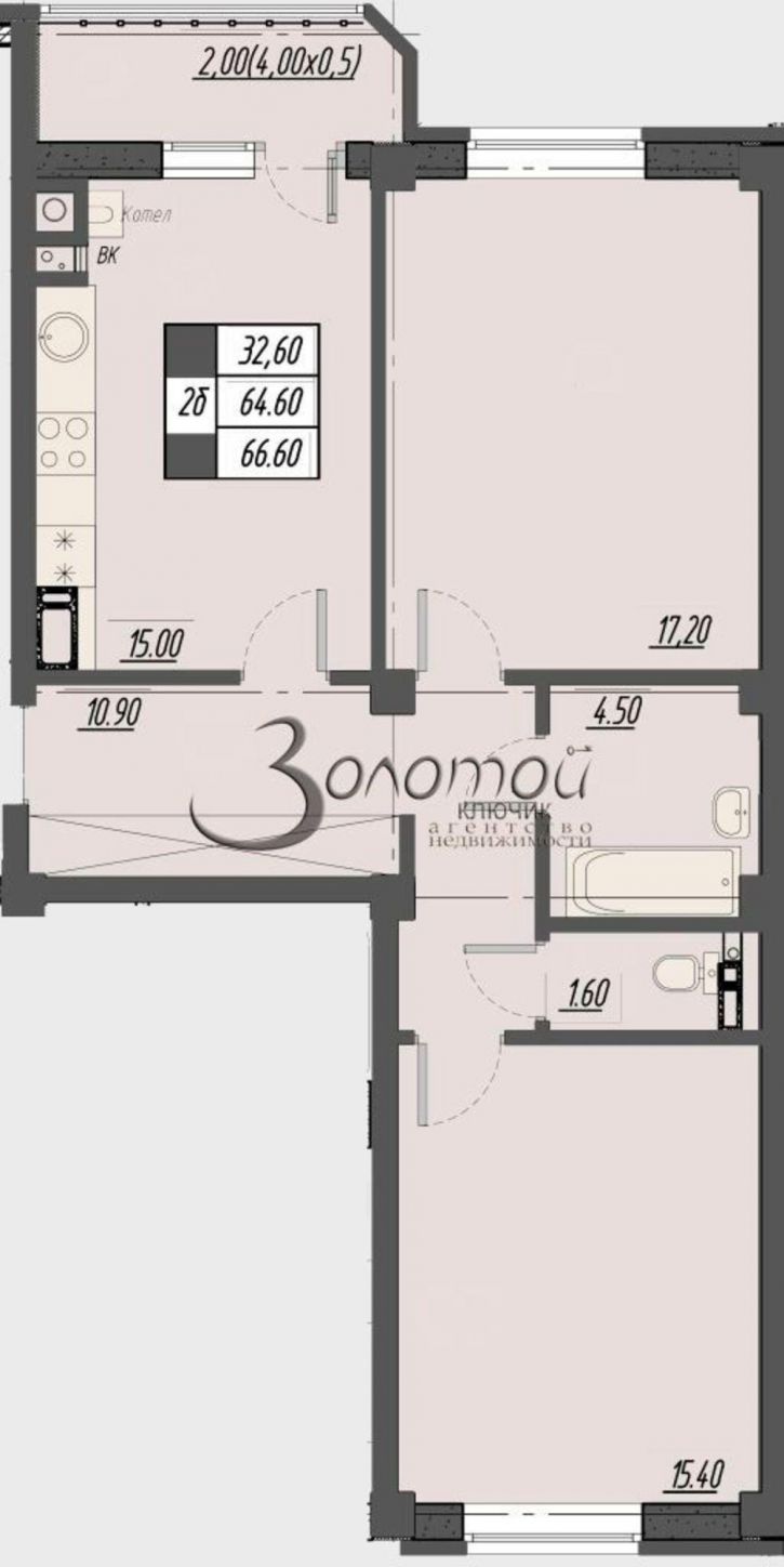 2-комн квартира Егоршина ул, 6