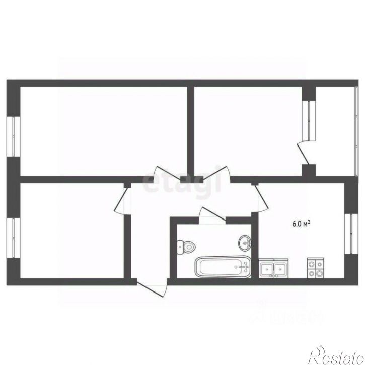 3-комн квартира Коллективная улица, 70,  д. 70