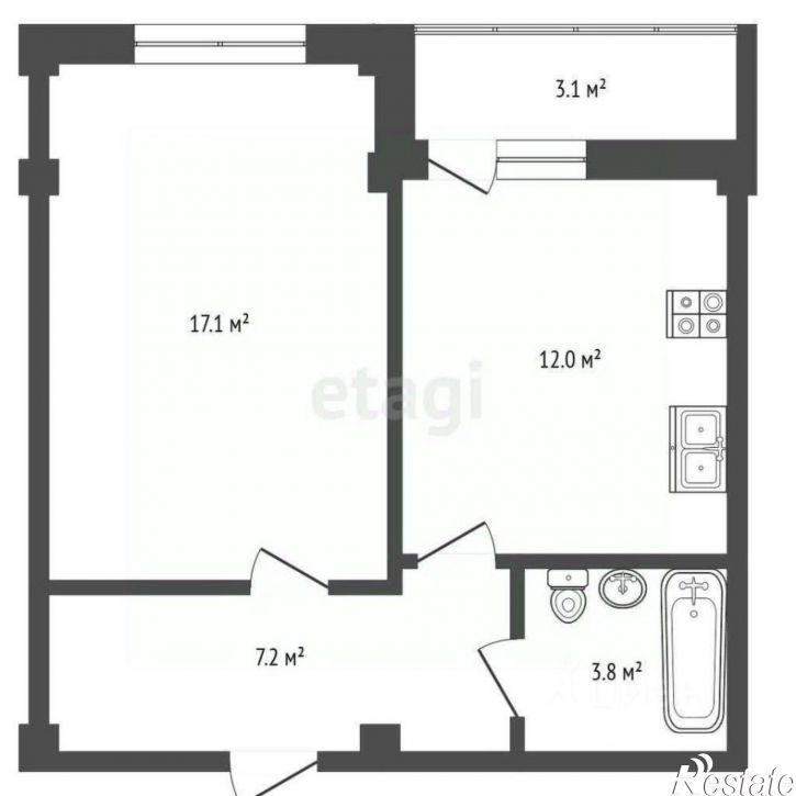 1-комн квартира улица Пальмиро Тольятти, 207,  д. 207