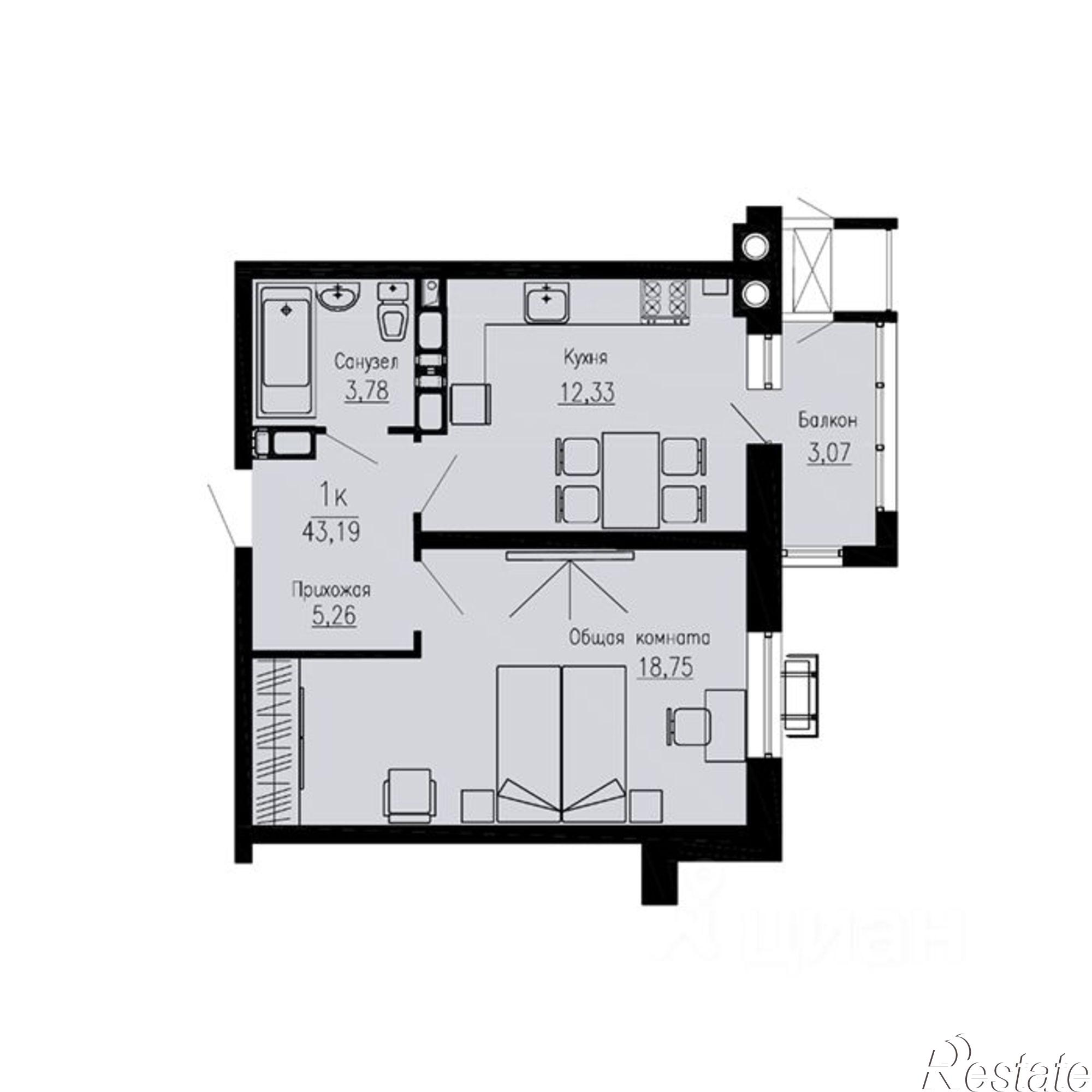 Купить квартиру за 7 774 200 рублей на Огородная улица, 39В