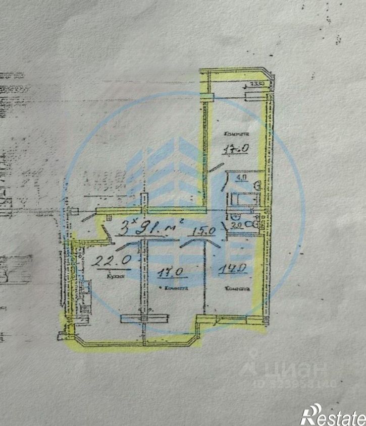 3-комн квартира Оранжерейная улица, 17 к3,  д. 17 к3