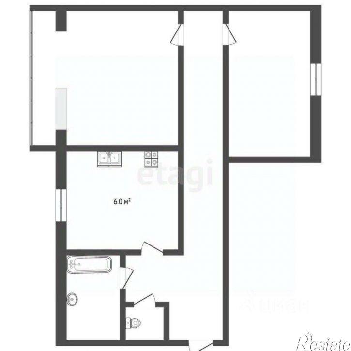 2-комн квартира улица Пальмиро Тольятти, 207,  д. 207