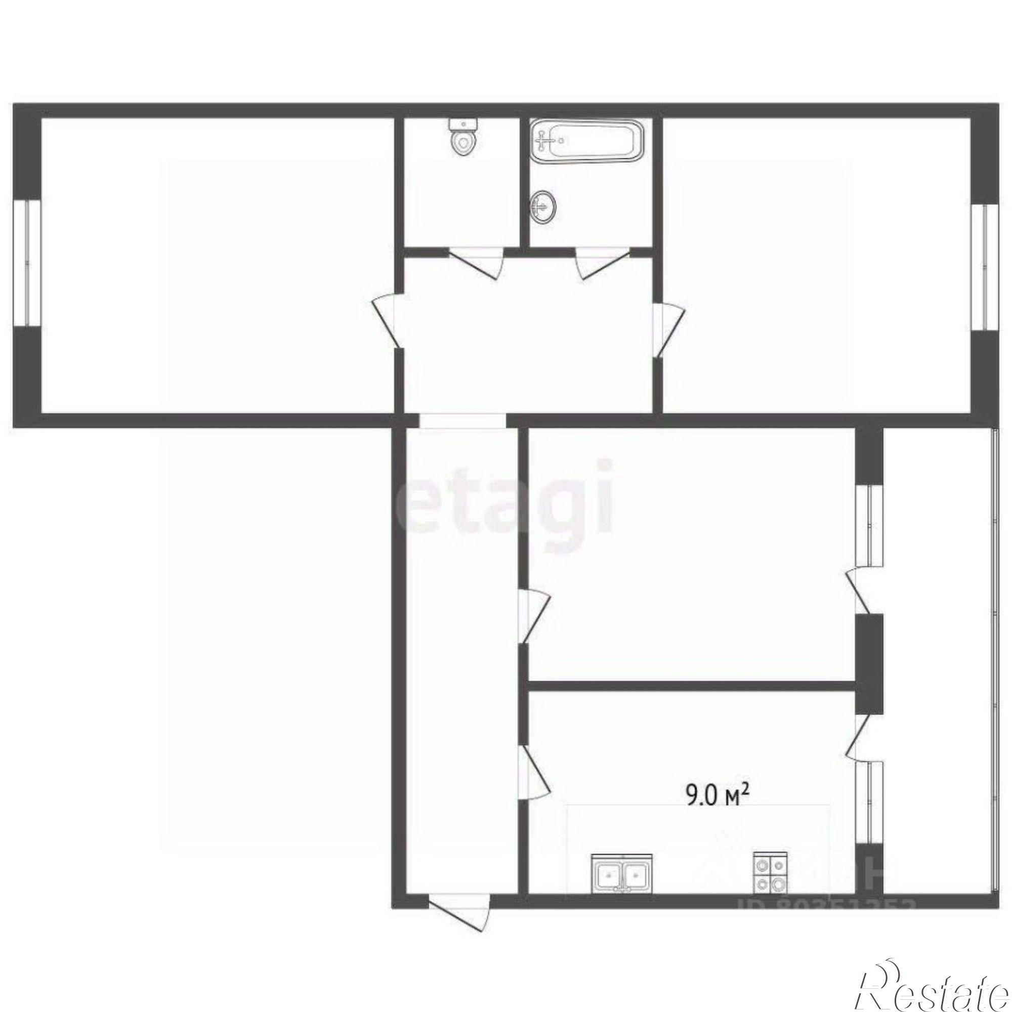 Купить квартиру за 10 000 000 рублей на улица Шатило, 15