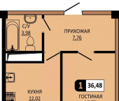 1-комн, 36 кв м, этаж 10/10 улица Ермолова, 28
