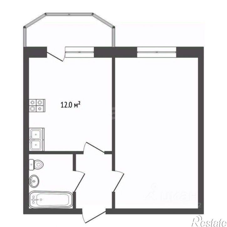 1-комн квартира Сельская улица, 24 к1,  д. 24 к1