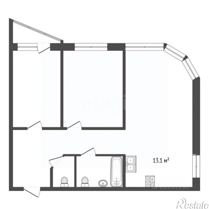 3-комн квартира ул Крайнего, 59,  д. 59