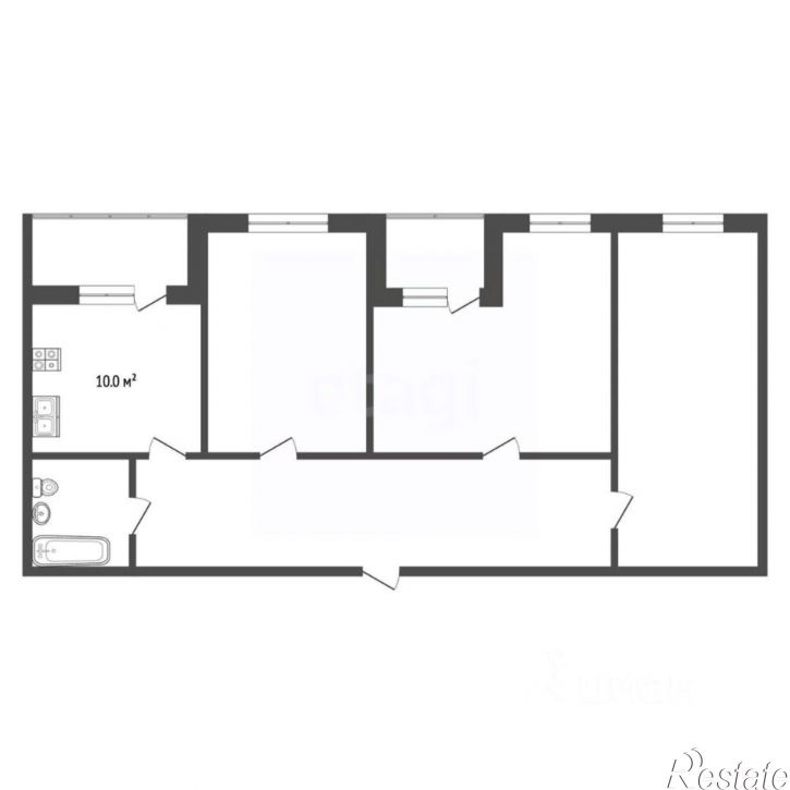 3-комн квартира улица Пальмиро Тольятти, 207,  д. 207