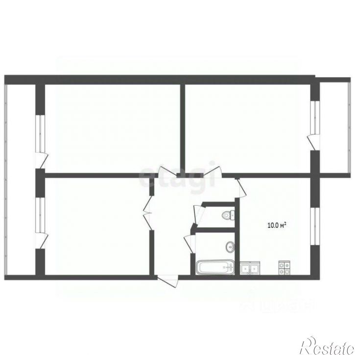 3-комн квартира проспект Калинина, 108,  д. 108