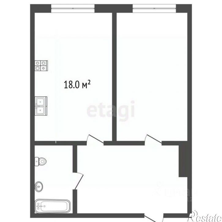 1-комн квартира улица Пестова, 22 к1,  д. 22 к1