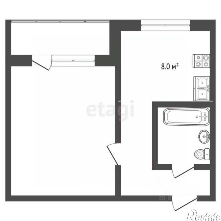 1-комн квартира ул Панагюриште, 8,  д. 8
