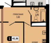 1-комн, 40кв м, этаж 5/10 улица Ермолова, 28