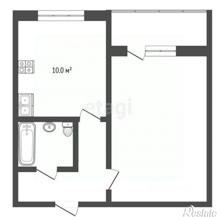 1-комн квартира пр-кт Калинина, 108,  д. 108