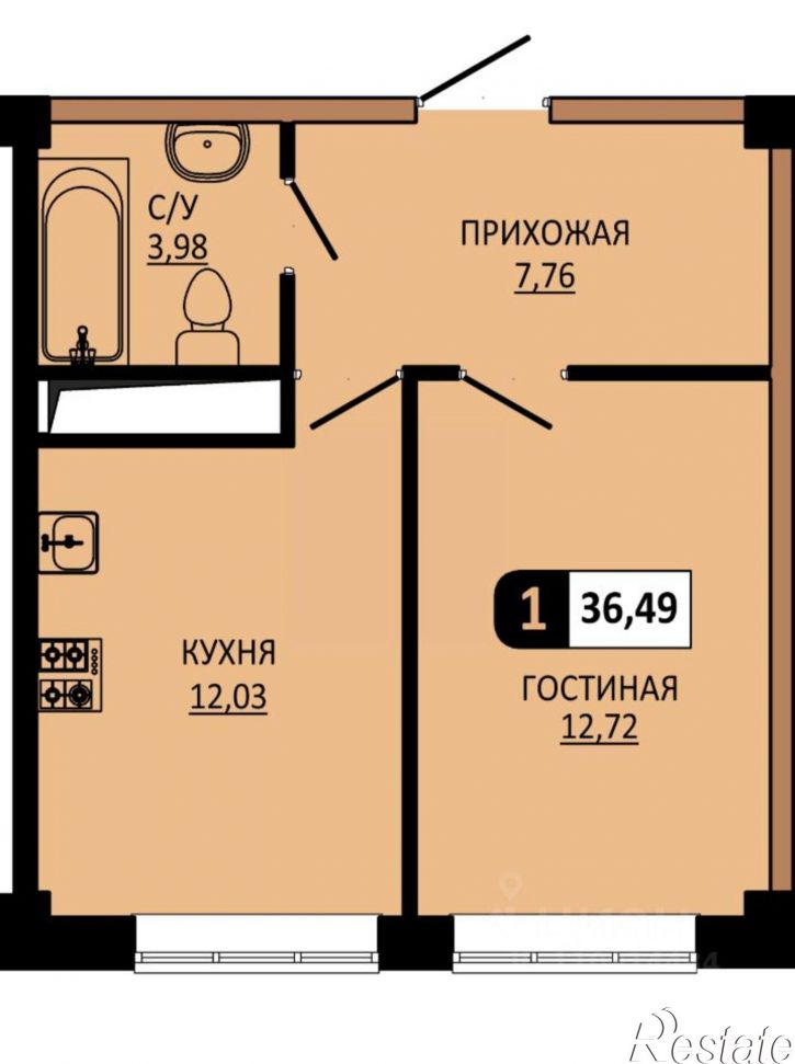 1-комн квартира в новом доме ул Ермолова, 28,  д. 28