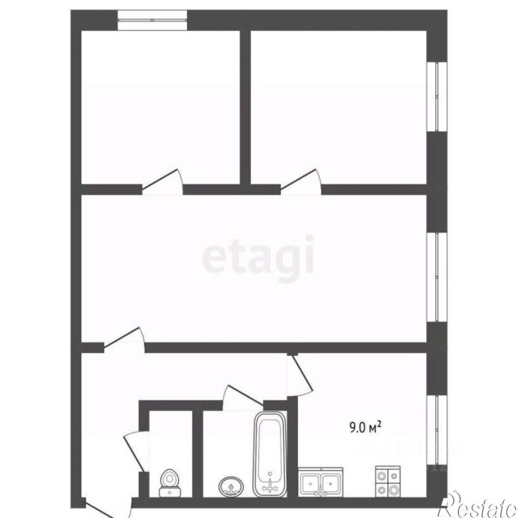 3-комн квартира ул Розы Люксембург, 115,  д. 115