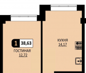 1-комн, 38 кв м, этаж 1/10 ул Ермолова, 28