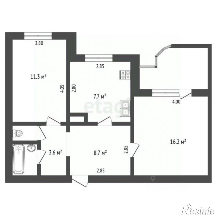2-комн квартира ул Подстанционная, 2а,  д. 2а