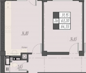 2-комн, 65 кв м, этаж 6/8 ул Егоршина, 6а