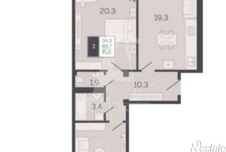 2-комн квартира ул Пальмиро Тольятти, 55,  д. 55
