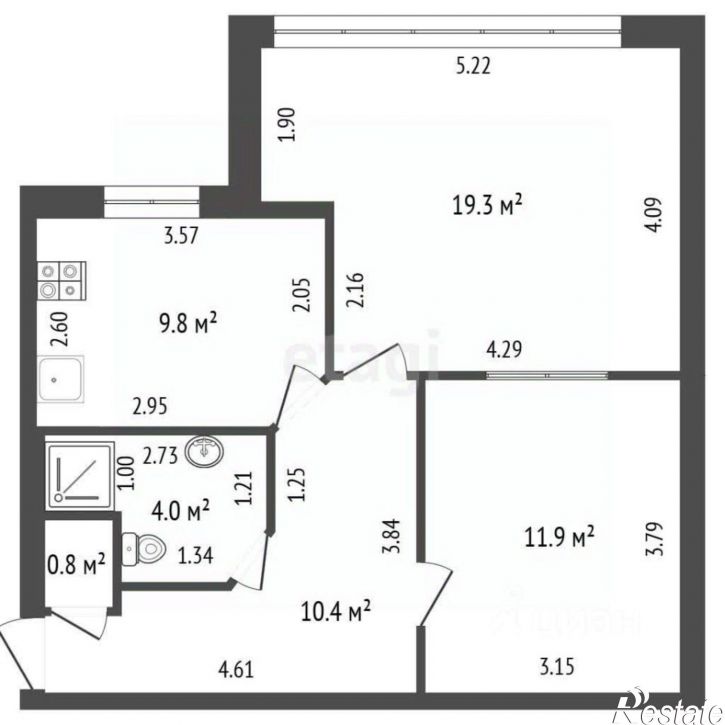 2-комн квартира ул Орджоникидзе, 8,  д. 8